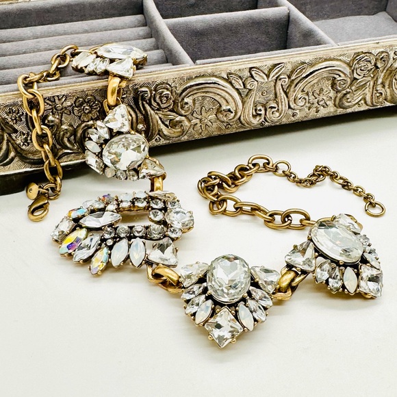 🔥 Vintage J. Crew Crystal Statement Necklace - Picture 13 of 16